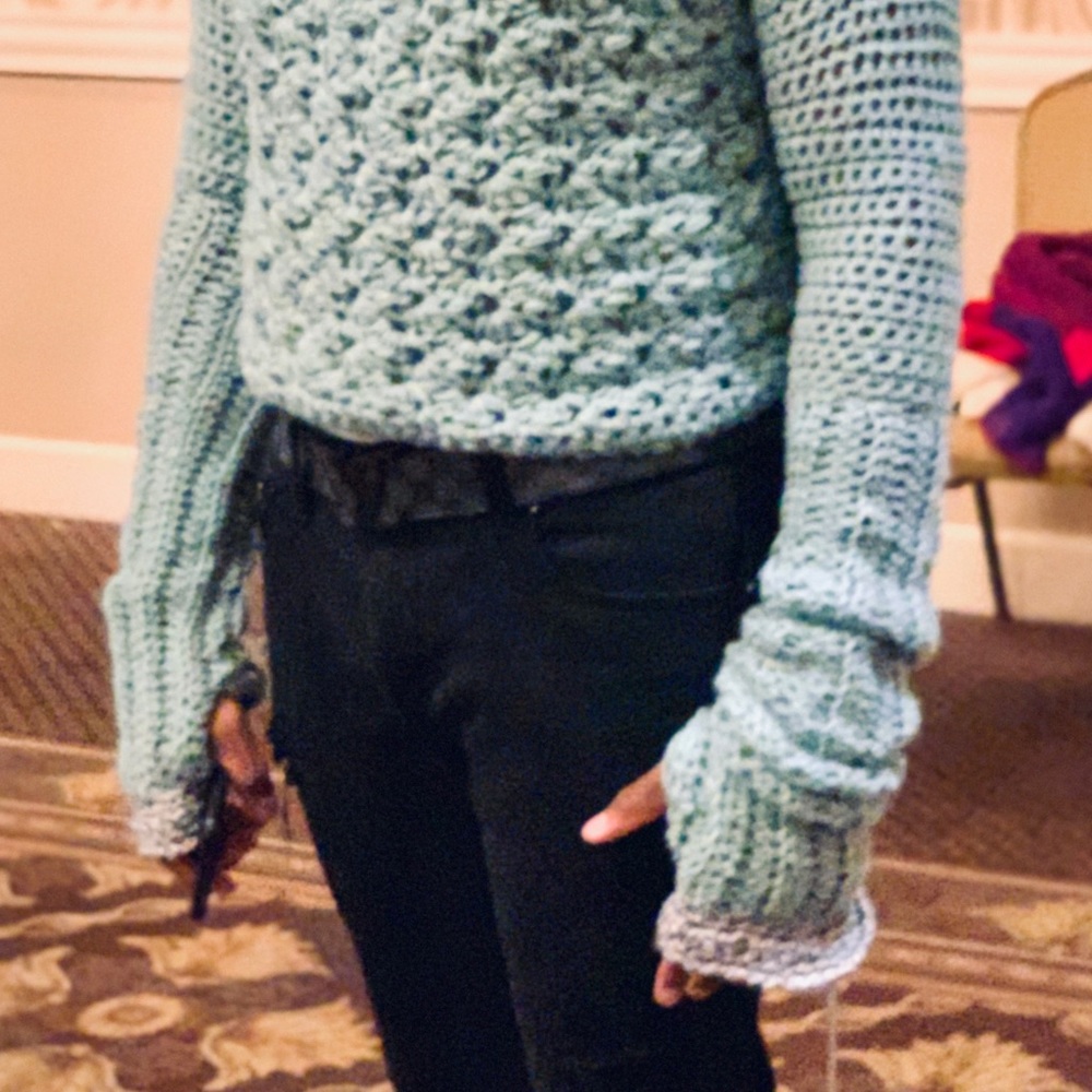 Sea Foam Chunky Unisex PullOver by KnottyGirl